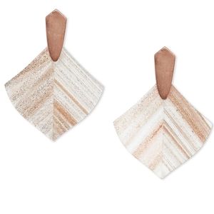 Astoria Rose Gold Drop Earrings in Gold Dusted Gla